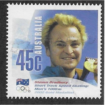 AUS 2002 45c 'WINTER OLYMPIC GOLD - BRADBURY' FINE USED (EBID68-365)