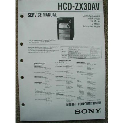 SONY HCD-ZX30AV Original Service manual
