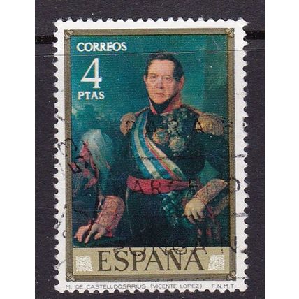SPAIN 1973 STAMP DAY ART LOPEZ 4pta VALUE USED