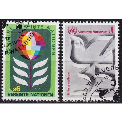 UNO Wien Vienna Vienne [1980] MiNr 0012-13 A ( O/used )