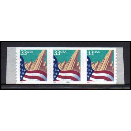 3281 33c U.S. Flag Over City Fine MNH PNC 3333A/3 PA4080