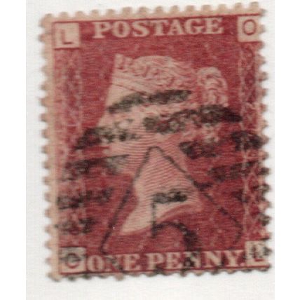 Sg43 1d red plate 201 FINE USED " O L " (REDS)