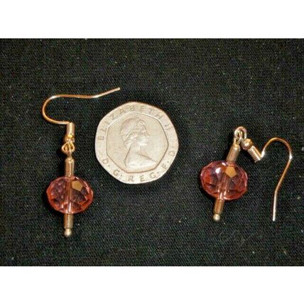 Beautiful unique pink crystal glass earrings
