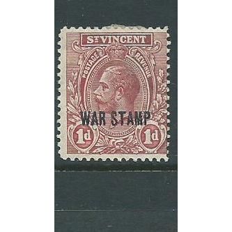st.vincent stamps sg129 sg 129 war stamp hm some foxing
