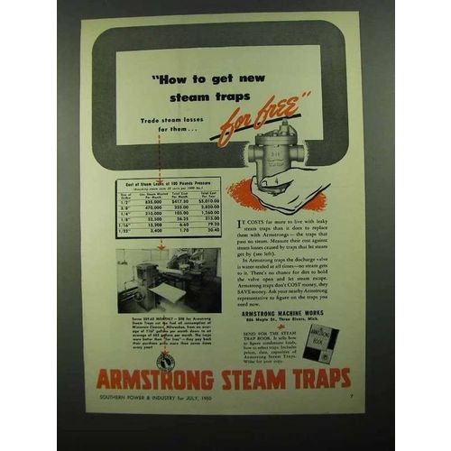 1950 Armstrong Steam Traps Ad - Get New Traps