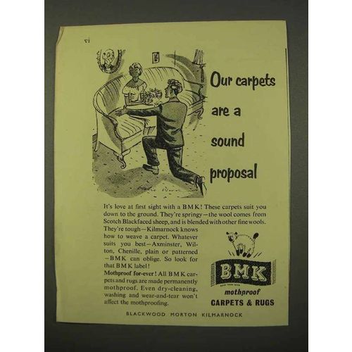 1954 BMK Blackwood Morton Kilmarnock Carpets Ad