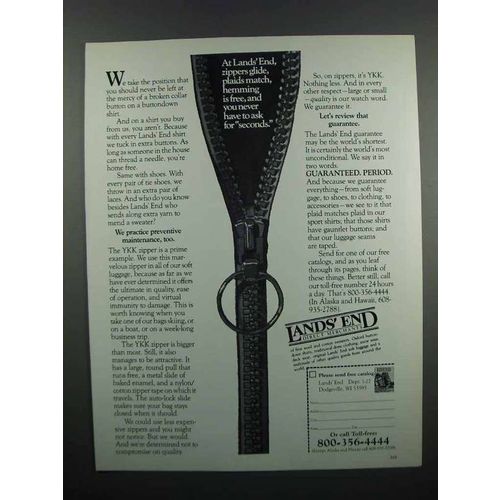 1983 Lands' End Fashion Ad - Zippers Glide