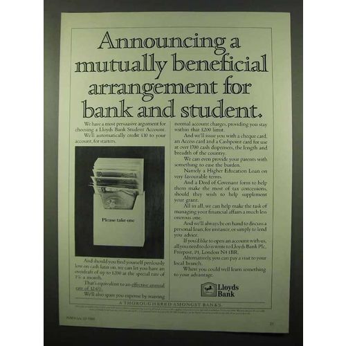 1987 Lloyds Bank Ad - Beneficial Arrangement