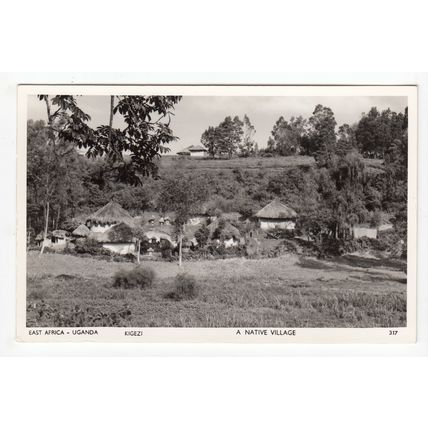 A Native Village Kigezi Uganda Postcard RP East Africa