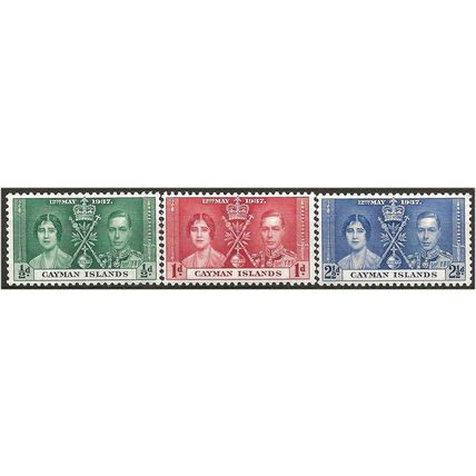 Cayman Islands 1937 Coronation Set SG112-114 Mounted Mint . .. .