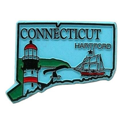 Connecticut 4 Color Fridge Magnet