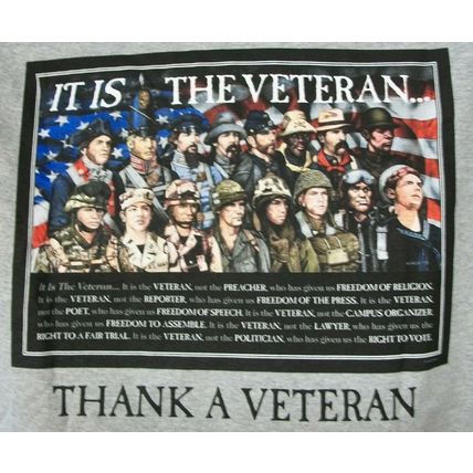 If You Love Your Freedom Thank A Vet Gray Shirt-Large