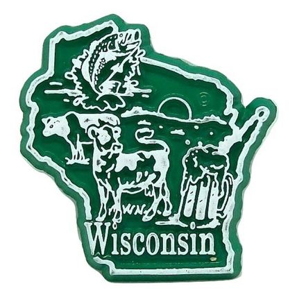Classic Wisconsin Green Fridge Magnet