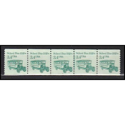 2123 3.4c School Bus Very Fine MNH Dry Gum PNC 2/5 X0037