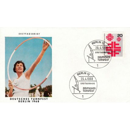 Berlin 1968 Athletics Festival FDC Berlin 12 special cancel Unaddressed VGC