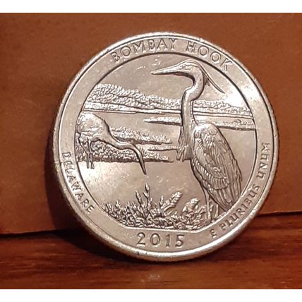 2015 USA United States of America Quarter Dollar Coin - Bombay Hook Delaware