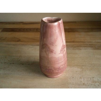 Victorian H.J. Wood Pink Lustre Ware ( Lustreware ) Tree Scene Posy Vase