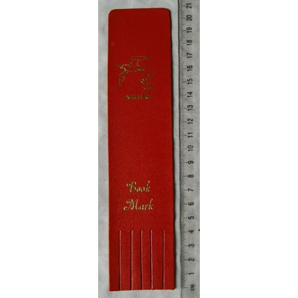 Vintage: red leather bookmark - Askham