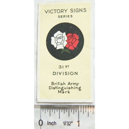 1928 Morris's card Victory Signs 24 31st Division