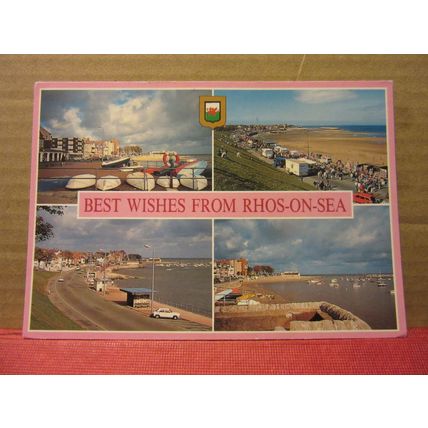 multiview, RHOS-ON-SEA, CONWY WALES used postcard 1999 pm =