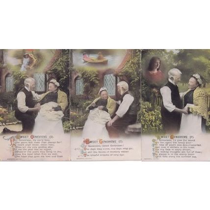 Sweet Genevieve WW1 3x Songcard Postcard Set