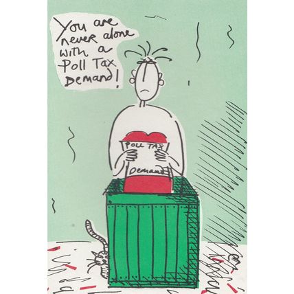 Poll Tax Demand Anti Thatcher Postcard