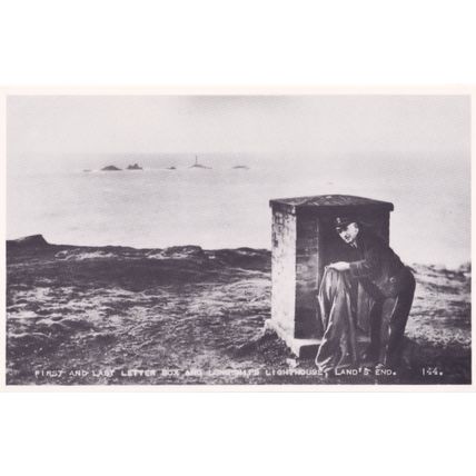 Lands End Postman Last Pillar Box Real Photo Postcard