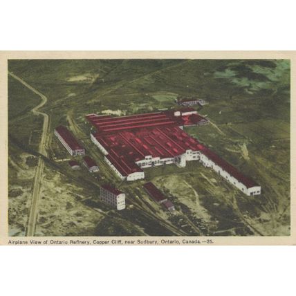 Ontario Refinery Aerial View Old Postcard