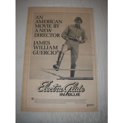 1973 Electra Glide in Blue Movie Ad - An American movie by a new director