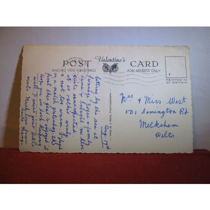 WHO GOES THERE? CATS used vintage postcard RP 1962 pm =