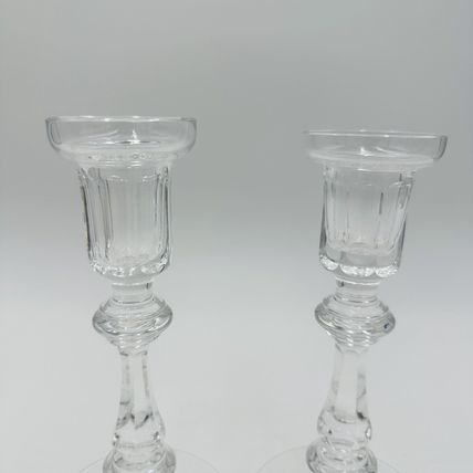 Waterford Crystal Candle Sticks Ireland Cut Glass Vintage Gothic Marking