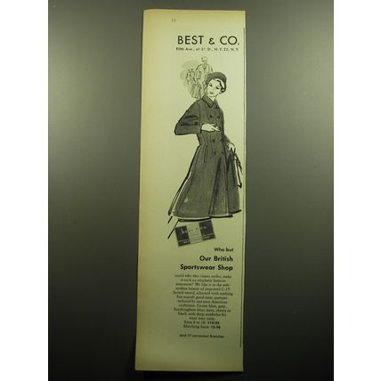 1958 Best & Co. Fashion Advertisement - Who but our British Sportswear Shop