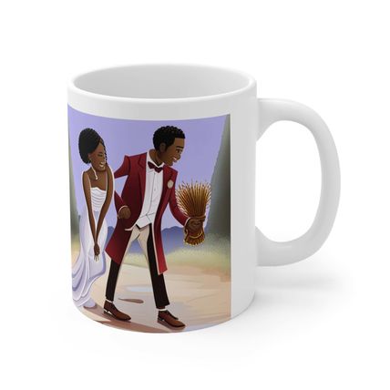 Traditional African American Culture White Dress Bride and Groom Arch Jumping th