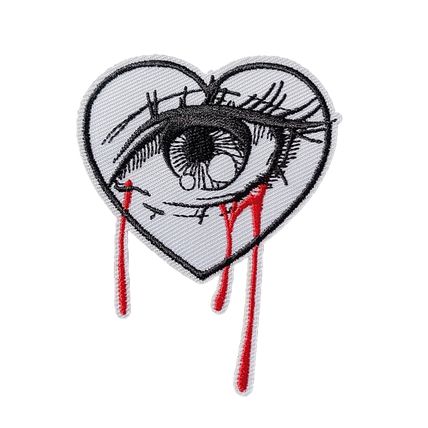 Bleeding Eye Heart Iron on Patch Embroidered Small 6.2 cm x 8 cm Sew Badge P630