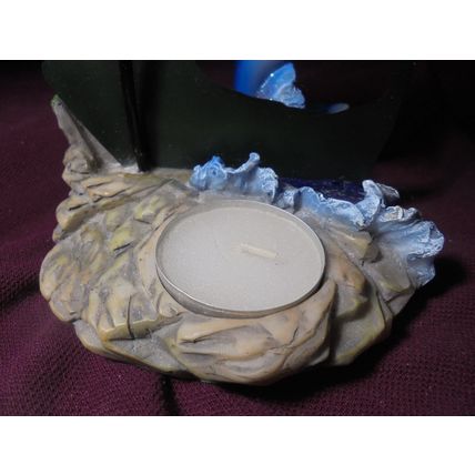 DOLPHIN w/ CALF CANDLE HOLDER & WARMER Resin Statue! $12.00 obo!