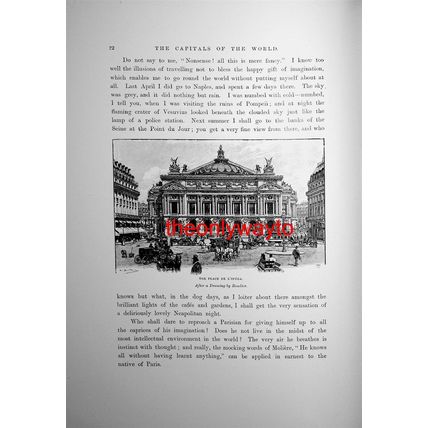 Place De L'Opera, Paris, France, Book Illustration (Print), 1892
