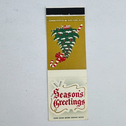 Matchbook Cover Third National Bank of Hampden County Season's Greetings Vintage