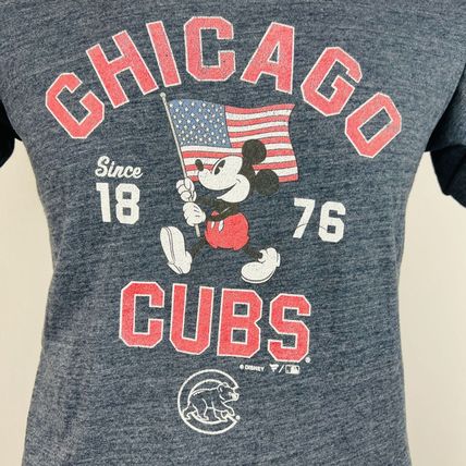 Chicago Cubs Since 1876 Mickey Mouse Baseball Lrg T-Shirt Shirt
