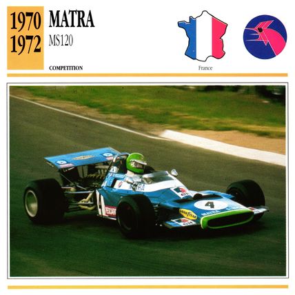 Collectors Club card. Classic Cars. Matra MS120