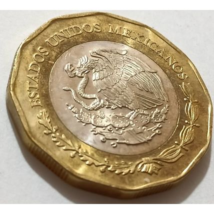 Mexico 500 years Foundation of Veracruz 1519 Bimetallic $20 pesos 2019