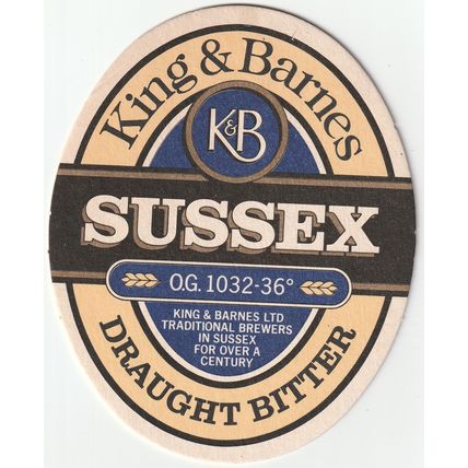 BEER MAT - KING & BARNES BREWERY - SUSSEX DRAUGHT BITTER -(Cat No 028) - (1988)