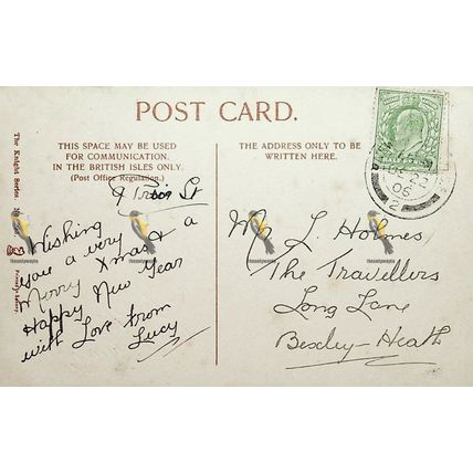 A Winter Gloaming, Happy Christmas, 993 Knight Series Saxony Postcard, 1906