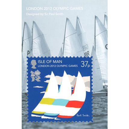 2012 Olympic Games Sailing 37p Boats Isle Of Man Postcard