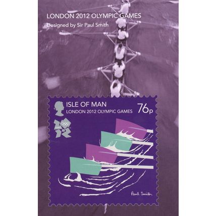 2012 Olympic Games Rowing Boat Race 76p Stamp Isle Of Man Postcard