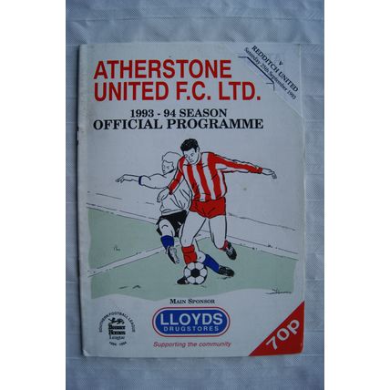 1993 programme Atherstone United v. Redditch United