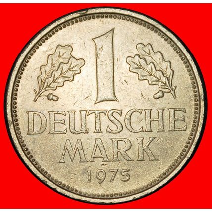 Ⰶ NOT COMMUNIST (1950-2001): GERMANY★ 1 MARK 1975F II1+C+r2★LOW START★NO RESERVE