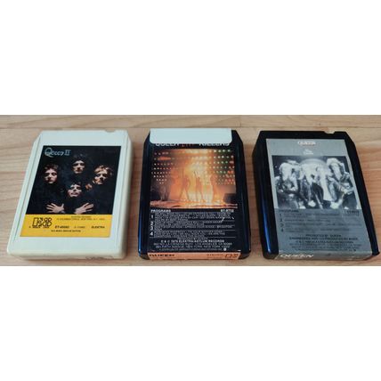 Queen 8-track cassettes / tapes. Queen II, Live Killers, The Game. Untested.