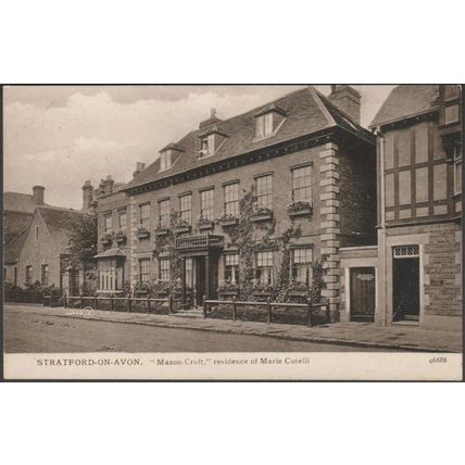 Mason Croft, of Marie Corelli, Stratford-on-Avon, c.1905 - Valentine's RPPC