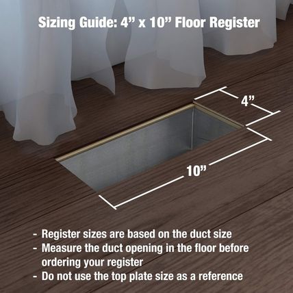 Imperial RG3466 Templar Decorative Floor Register, 4X10 Inch, Black Iron
