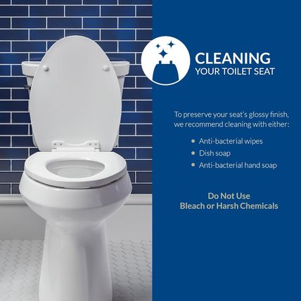 Bemis 1500EC Durable Wood Toilet Seat with Easy Clean Hinges, Made in USA, Elong